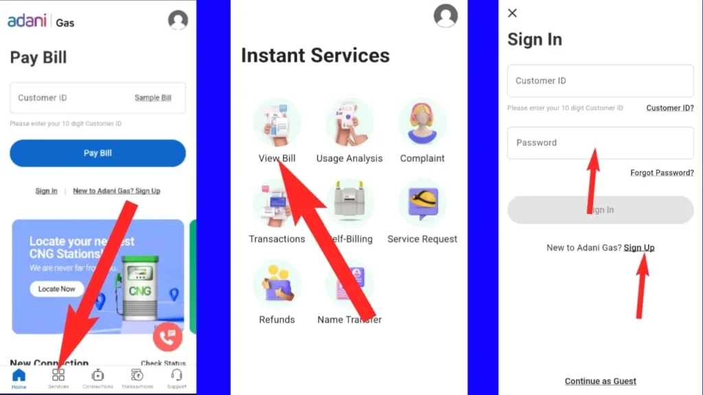 Aadani Gas Bill App se